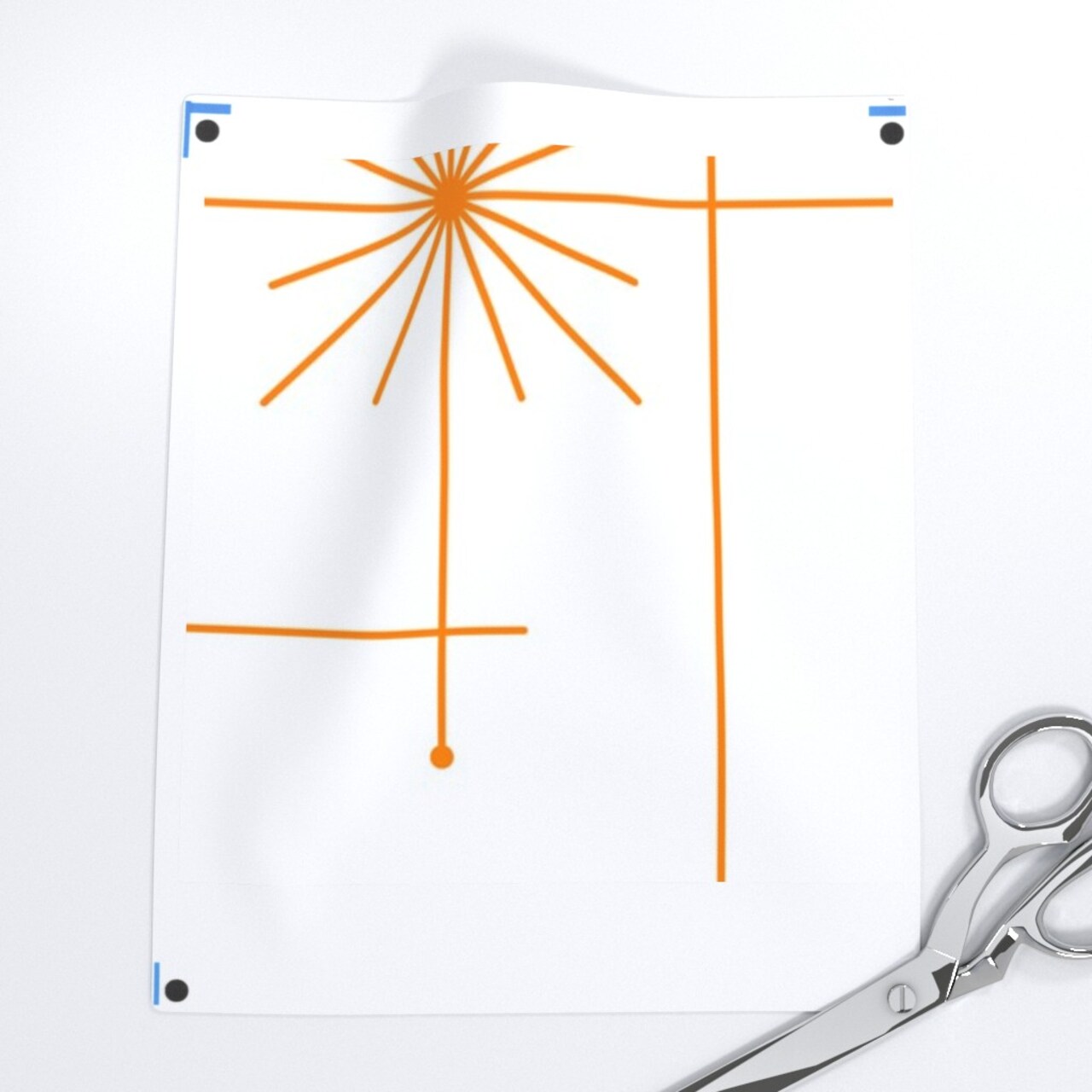 Mid Century Atomic Starbursts White Orange Stars Abstract Modern Bold Sun Custom Pre-pasted Wallpaper by Spoonflower Pre-Pasted Wallpaper 2FT Wide